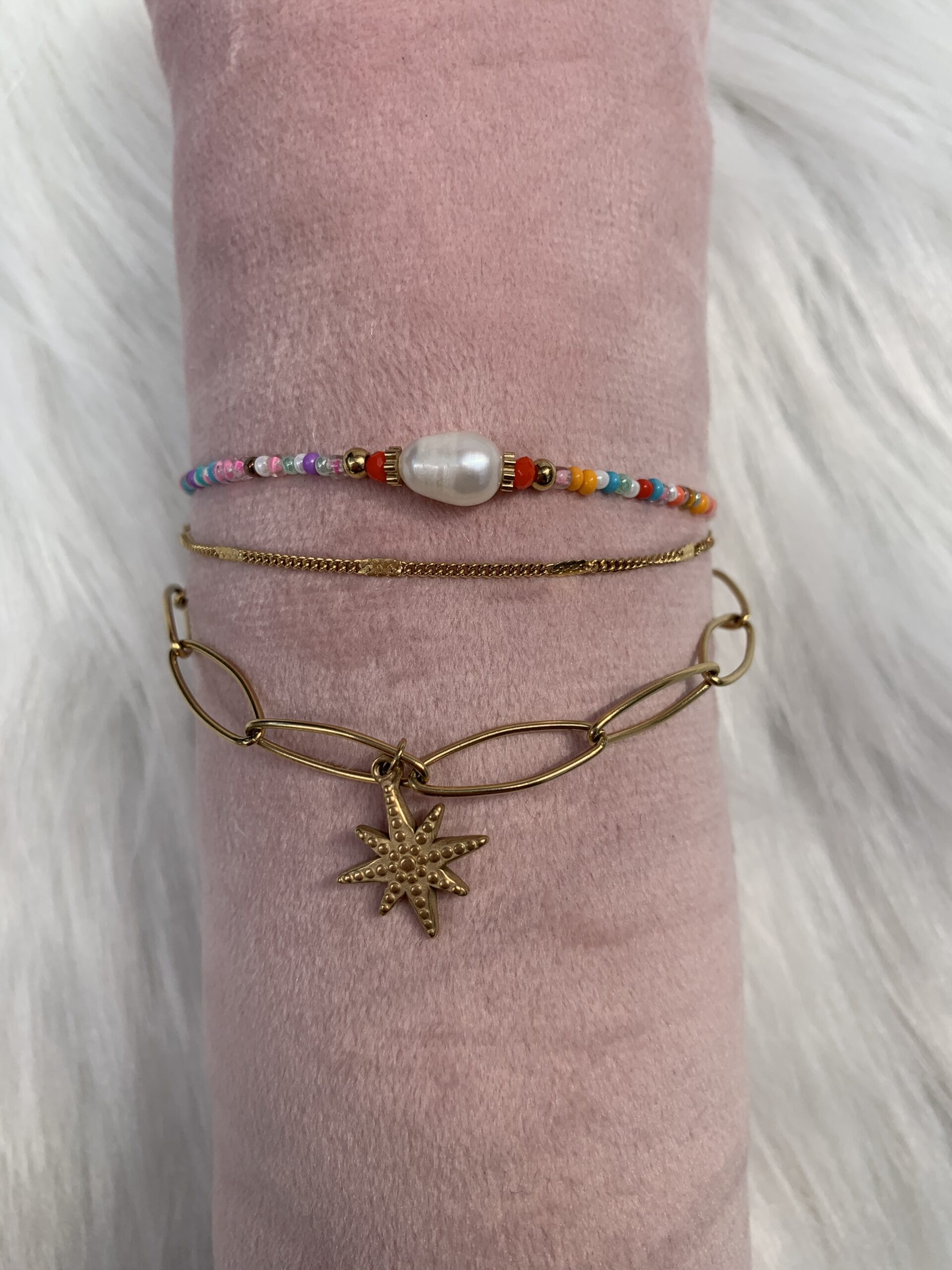3 delige armband goud - Afbeelding 2
