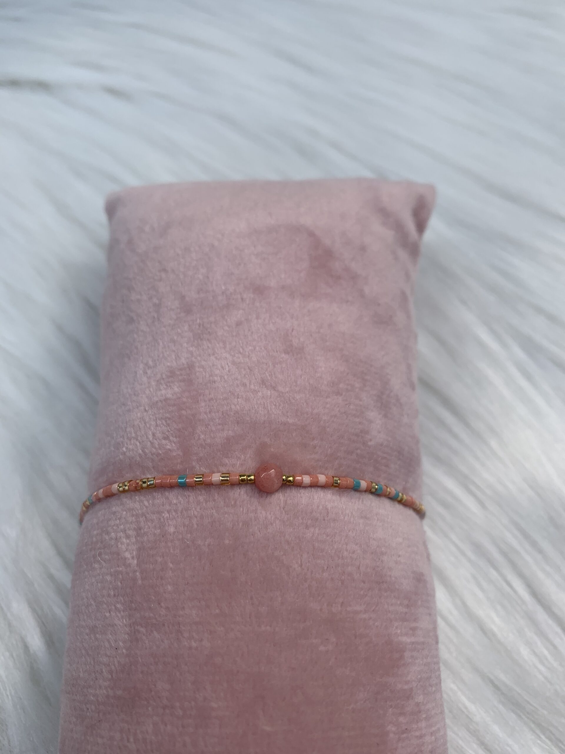 Roze kralen armband
